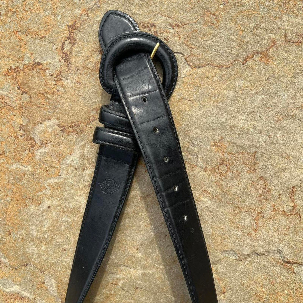 Y2K Oil Tanned Black Wide Full Leather Belt