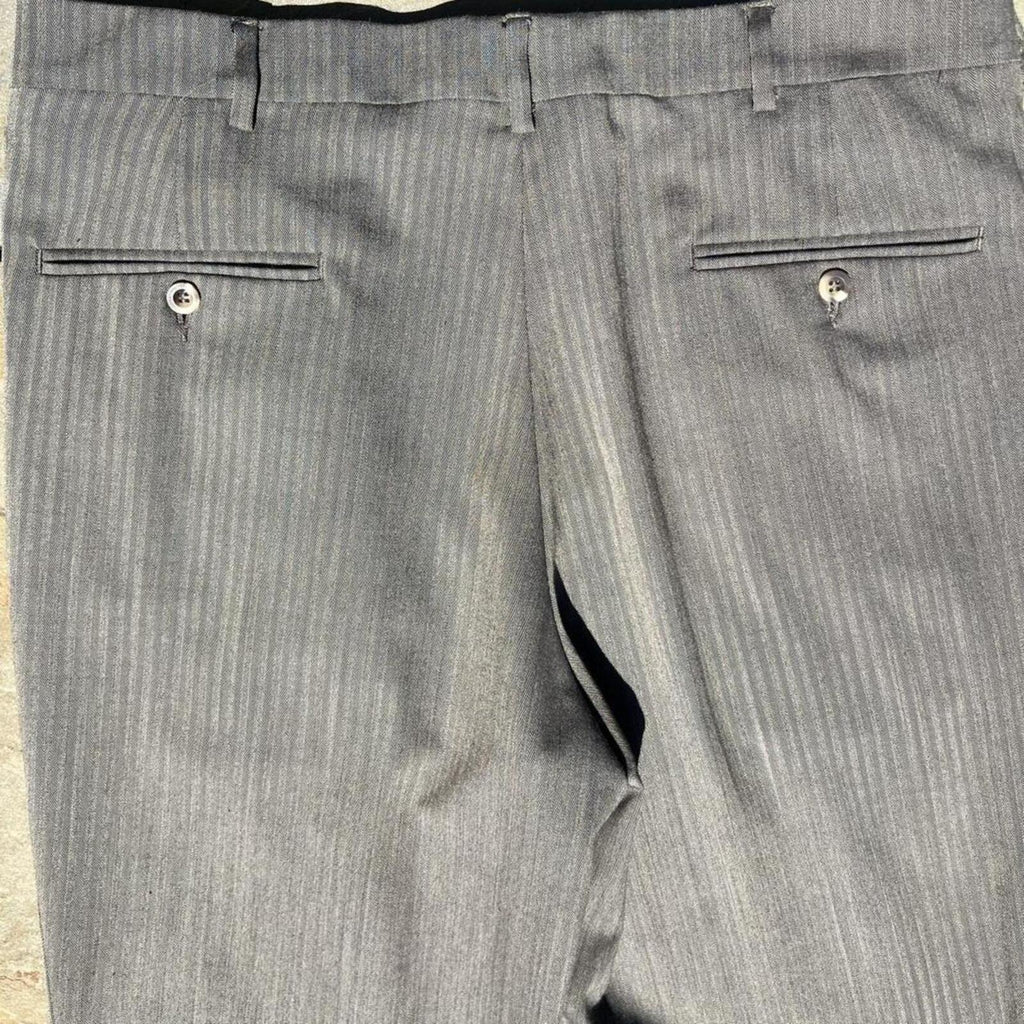 Neo-Vintage Y2K Grey Tan Herringbone Knit Pleated Pants