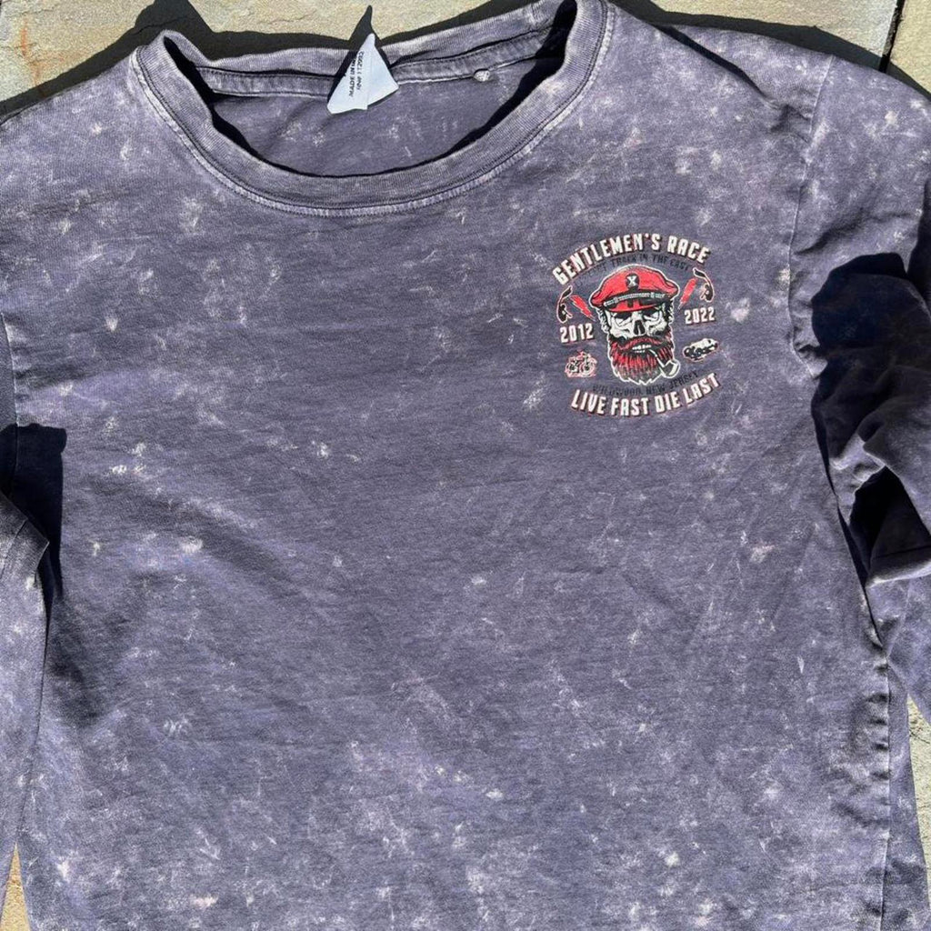 Gentlemen’s Race Grey Purple Acid Wash Long Sleeve T-Shirt