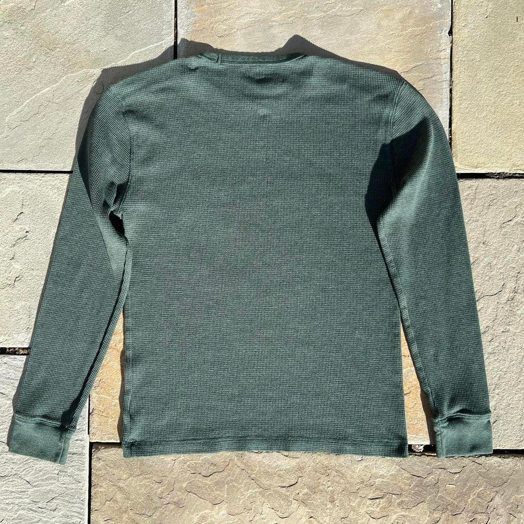 Dark Green Heather Waffle Knit Thermal