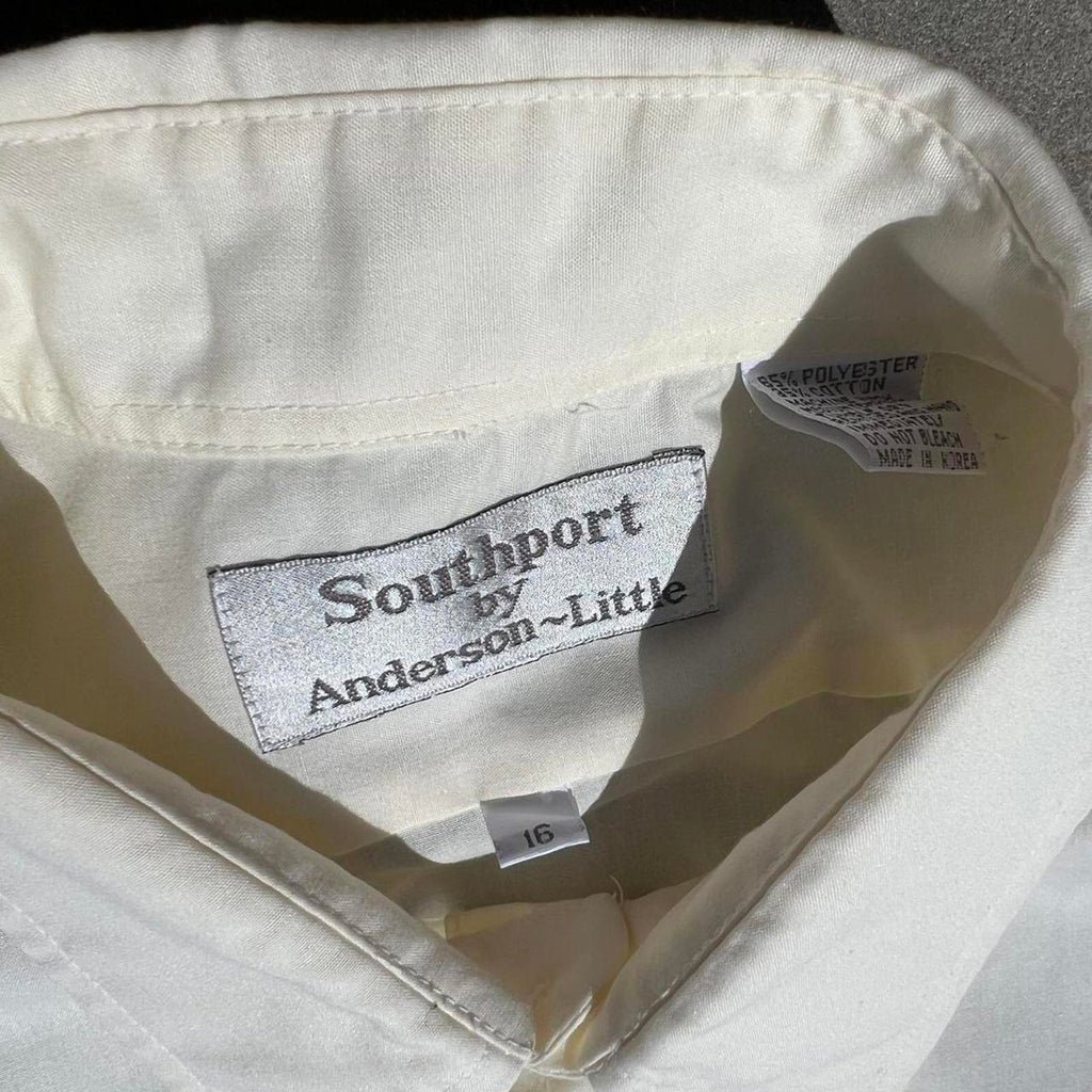 Vintage 80s Pale Yellow Short Sleeve Button Down Shirt