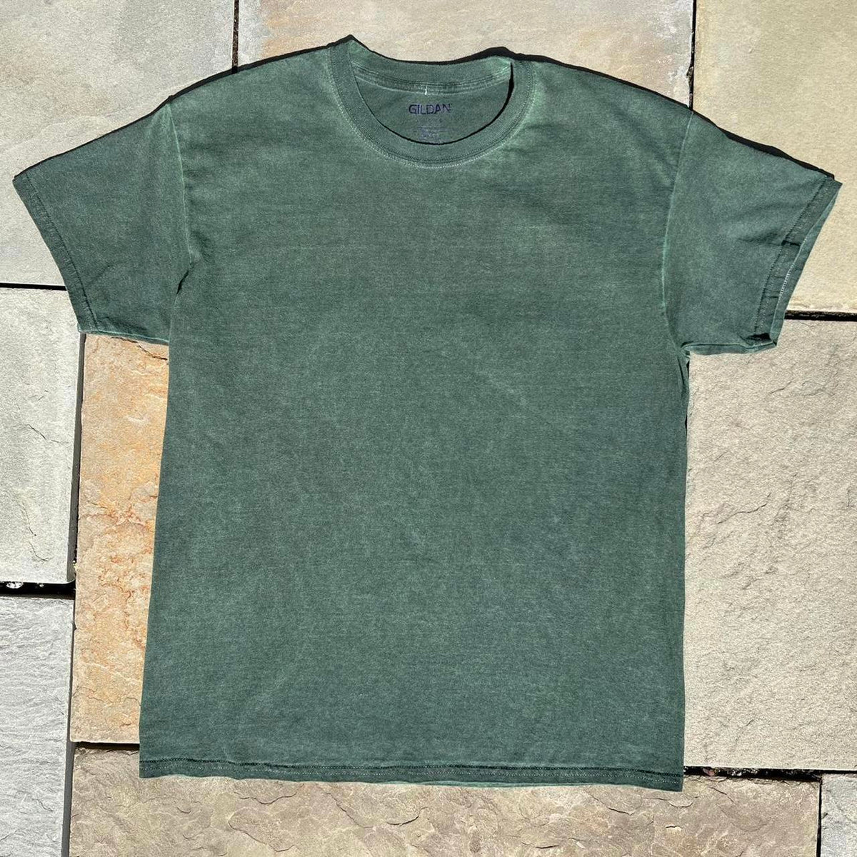 New Reworked Overdyed Dark Green Garment Dyed T-Shirt