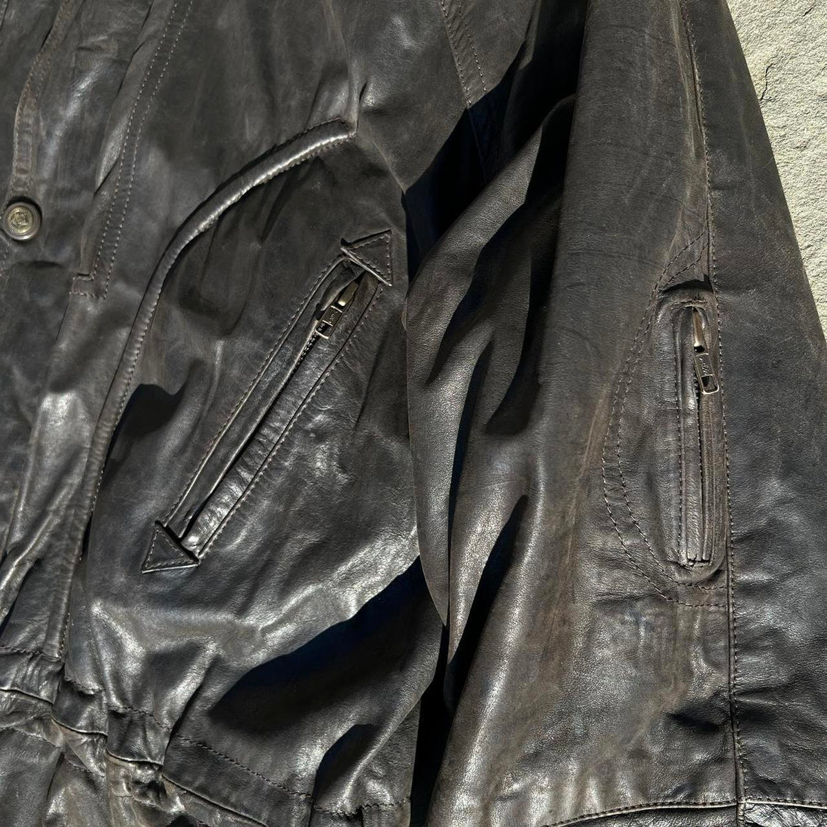 Vintage 80s Mid-Length Black Leather Jacket